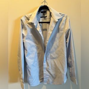 Men’s gray poplin button down shirt from New Look